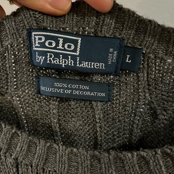 Ralph Lauren Grey Cotton Cable Knit Sweater! - Picture 5 of 5